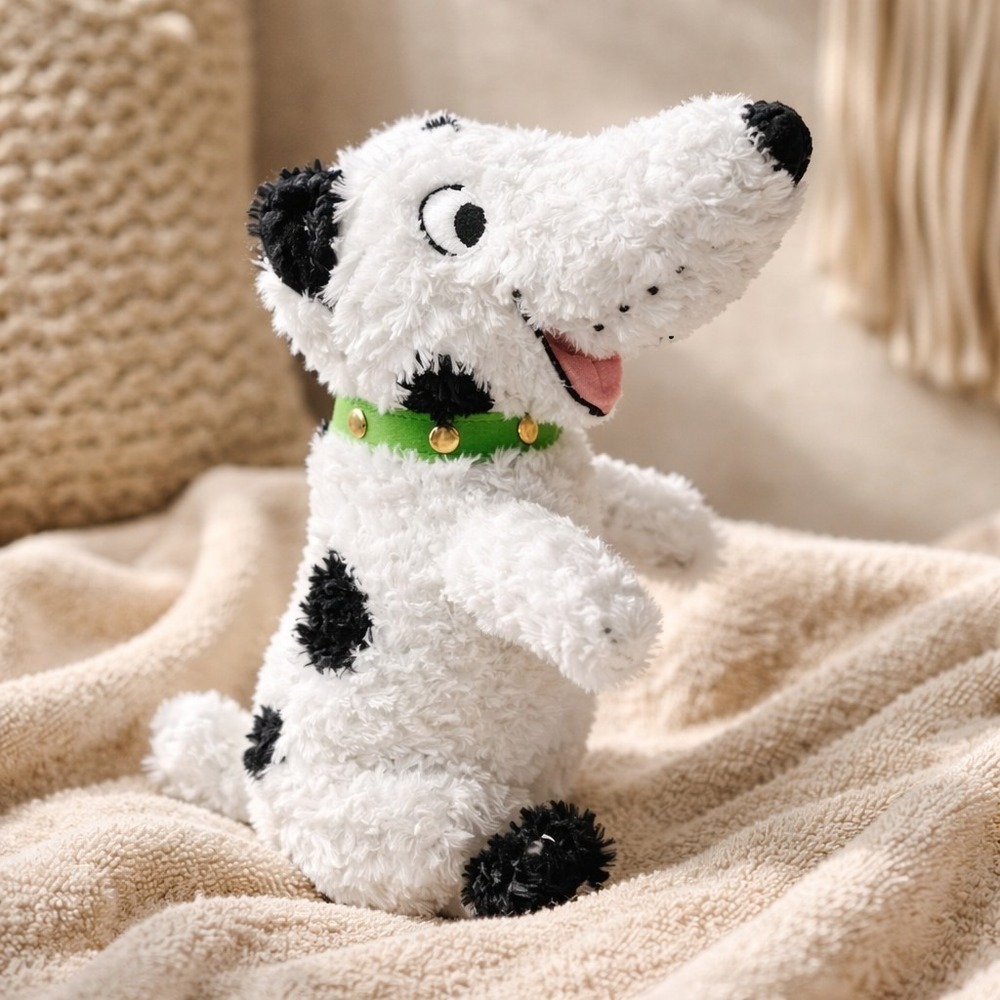 Yottoy Harry the Dog Plush, 10" Black and White, Green Collar